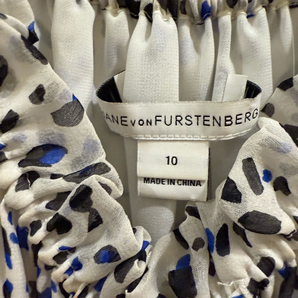 Diane Von Furstenberg Black and Blue Polka Dot dress